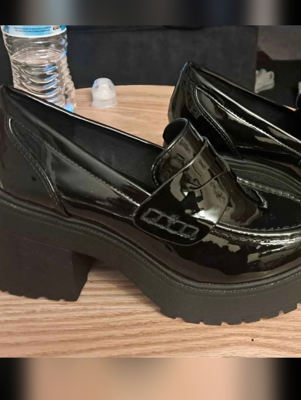 Soda Chunk Heel Loafers